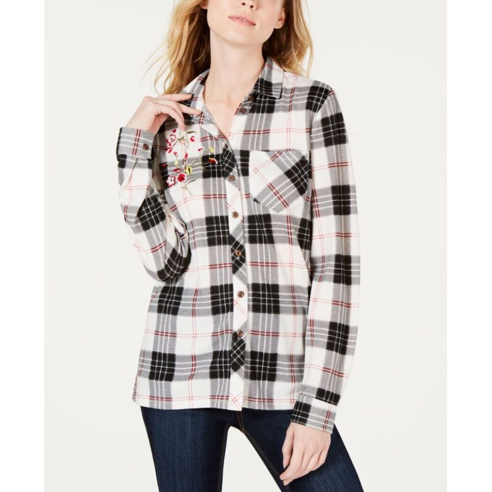 Project 28 Nyc Embroidered Plaid Shirt